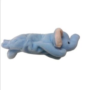 1995 TY PVC BEANIE BABY LIGHT BLUE PEANUT ELEPHANT